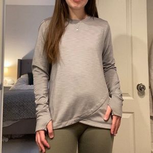 Athleta Gray Long-Sleeved Shirt